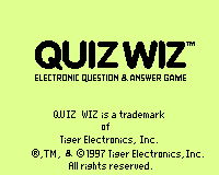 Quiz Wiz: Cyber Trivia title screen for Game.Com